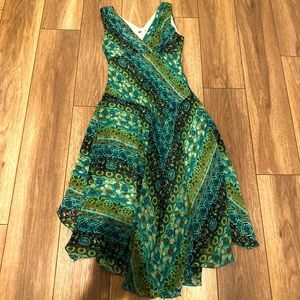 vintage “by the sea” blue and green dress